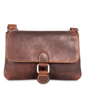 Jack Georges Women’s Voyager MINI CROSSBODY BAG #7610 Brown Leather Purse